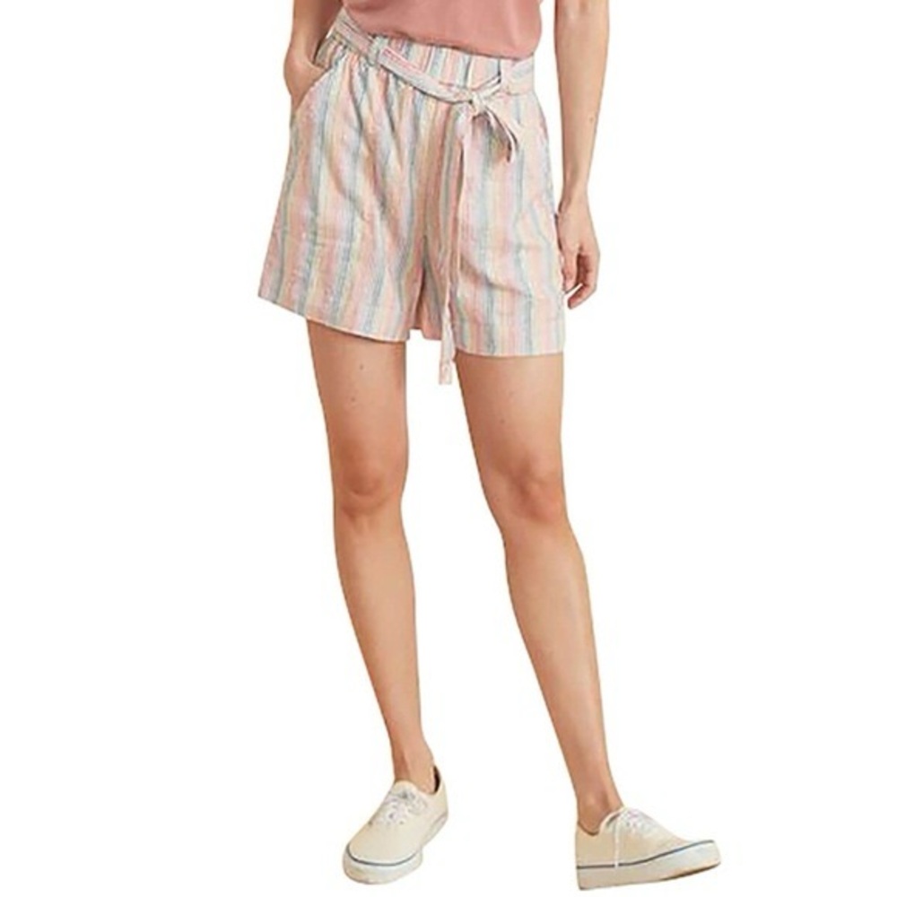 Marine Layer Karleigh Belted Rainbow Striped Short - Size XS